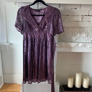 Betsy Johnson purple sequin cocktail dress